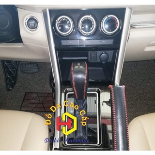 Bọc cần số + Phanh tay Xe Mitsubishi xpander số tự động (AT) bằng da thật