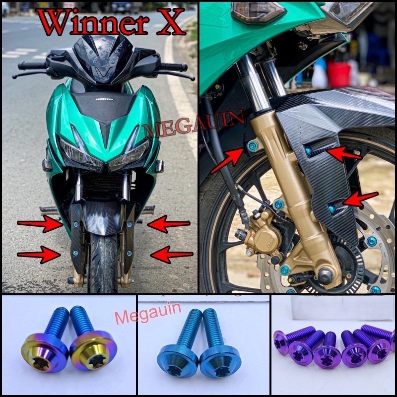 Bộ Ốc Titan Gắn Dè Chắn Bùn Trước Winner X
