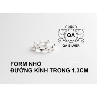 Nhẫn bạc 925 lá oliu form nhỏ đeo ngón út midi chân S925 LEAF QA SILVER Pinky Ring RI170602