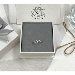 Nhẫn bạc 925 lá oliu form nhỏ đeo ngón út midi chân S925 LEAF QA SILVER Pinky Ring RI170602