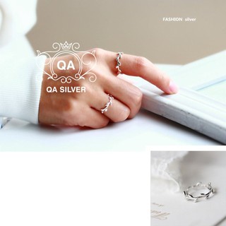 Nhẫn bạc 925 lá oliu form nhỏ đeo ngón út midi chân S925 LEAF QA SILVER Pinky Ring RI170602