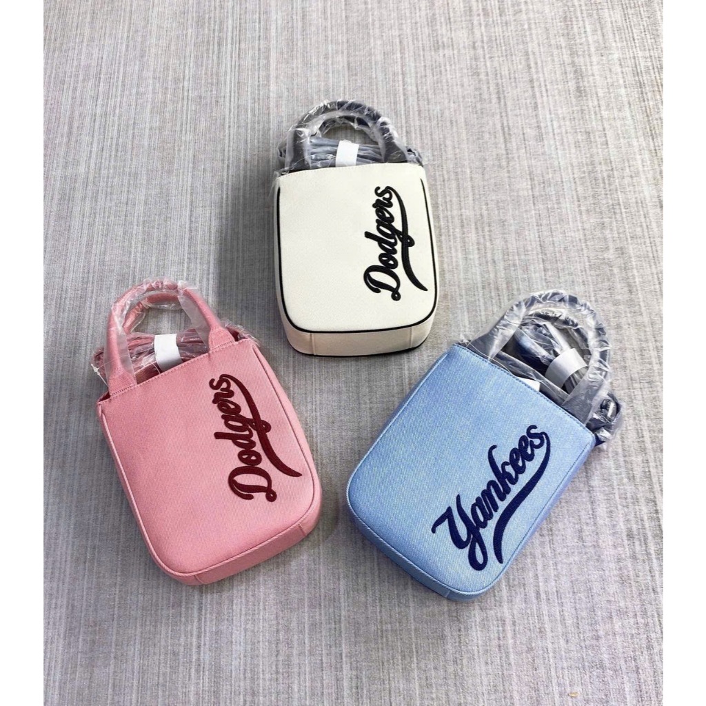 Túi Chính Hãng MLB Varsity Cursive Denim Mini Cross Bag Los Angeles Dodgers New York Yankees 3Acrs10
