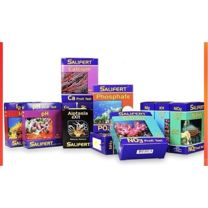 Test Salifert Canxi, Magie, NO3,PO4, KH, Kali, Đồng, PH,NO2,Flatworm Exit,Cu