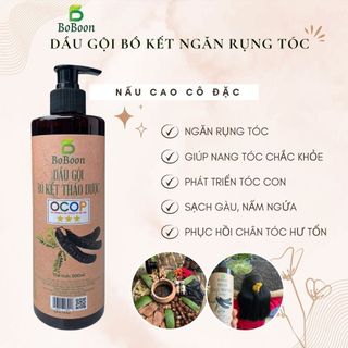 Bộ dầu gội ngăn rụng tóc từ bồ kết thảo dược và dầu ủ tóc phục hồi hư tổn Boboon