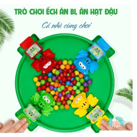 Đồ chơi Ếch ăn bi, Ếch ăn kẹo ,vui nhộn có sẵn bi, ếch ăn bi, 4 người chơi (4 CON ẾCH)