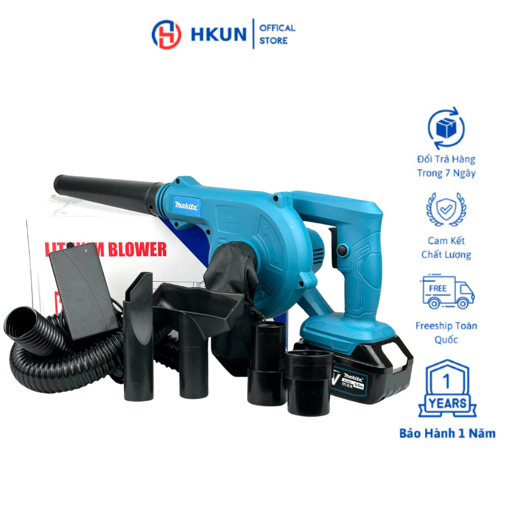 Máy thổi bụi dùng pin Makita kèm phụ kiện