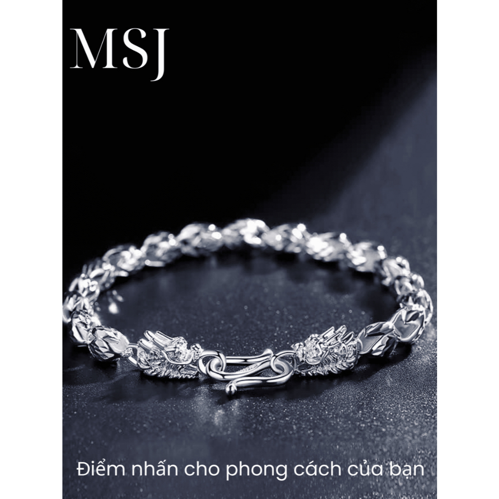Vòng tay bạc nam Moonlit Jewelry Silver-Bạc cao cấp