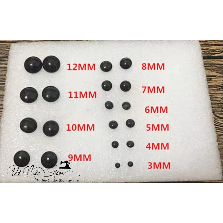Mắt thú dán đủ size gói 10 cặp