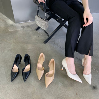 Giày cao gót giày mũi nhọn hở eo có thêm bigsize 40_41_42 cho nàng ngoại cỡ - Toffly Shoes