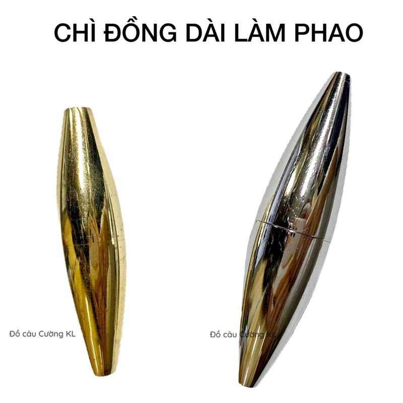 Chì đồng làm phao câu cá dáng dài các cỡ