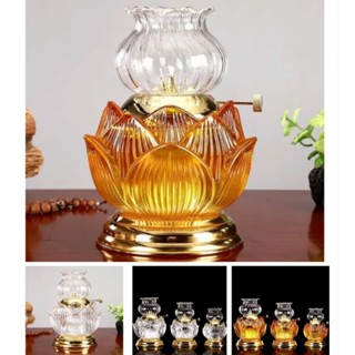 đèn dầu thờ cúng pha lê lưu ly chân đồng