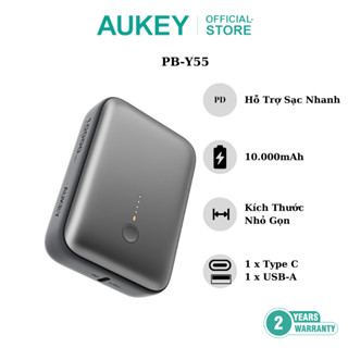 Pin Sạc Dự Phòng Aukey PB-Y55 10.000mAh, Hỗ Trợ Sạc Nhanh, Nhỏ Gọn - Hàng Chính Hãng