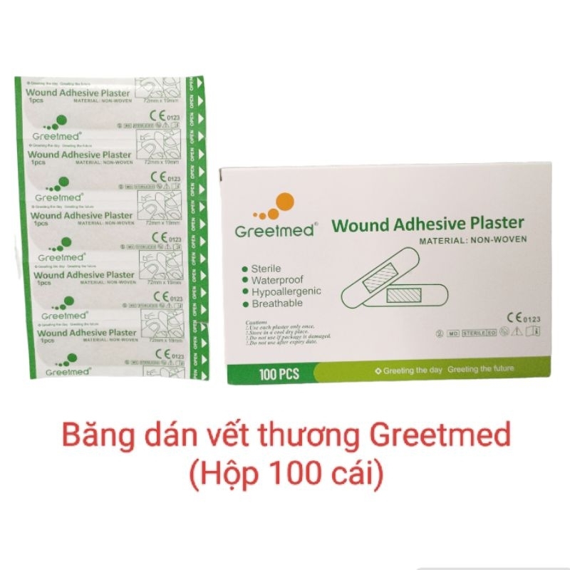 (SIÊU DÍNH) Hộp Băng dán cá nhân Greetmed 100 cái