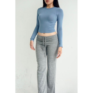 Quần cạp thấp vải thun form lửng cột dây tôn dáng| LOWER PANTS