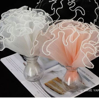 [MUA LẺ GIÁ SỈ] Dây Ruy Băng Ngọc Trai Đủ Màu Dùng Đẻ Gói Hoa Sang Trọng