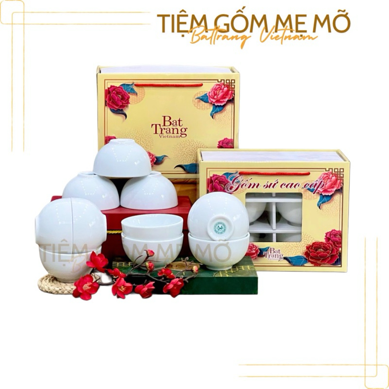 Bát cơm tô cơm Bát Tràng men trắng