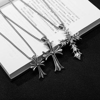  Dây Chuyền Chữ Thập Chrome Heart Vòng Cổ Unisex Thời Trang Cá Tính Bền Ko Đen Ko Gỉ 