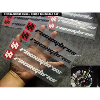 [ 1 CẶP ] TEM DÁN PHUỘC RACINGBROS SIÊU TRONG IN UV CAO CẤP