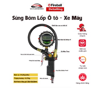  Súng Bơm Lốp Ô Tô Xe Máy - Đồng Hồ Bơm Lốp và Đo Áp Xuất Lốp Bằng Khí Nén Chuyên Dụng 