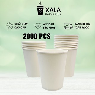  1 thùng 2000 chiếc cốc giấy 7oz dùng 1 lần màu trắng 210ml nhập khẩu Nhật Bản 