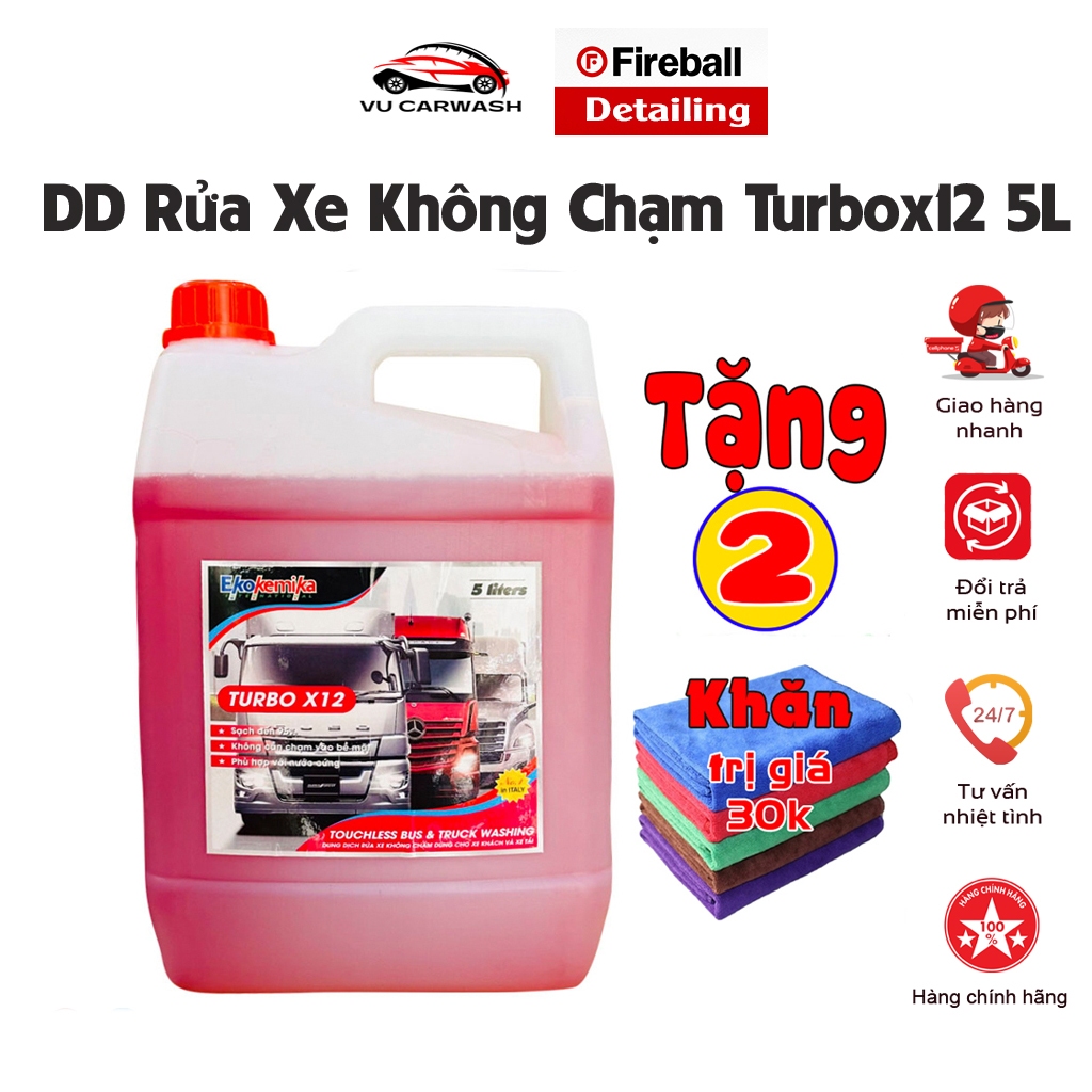  Dung Dịch Rửa Xe Không Chạm Ekokemika Turbo X12 5L - Cho Ô Tô Tải Xe Khách Xe Máy Hương Dễ Chịu 