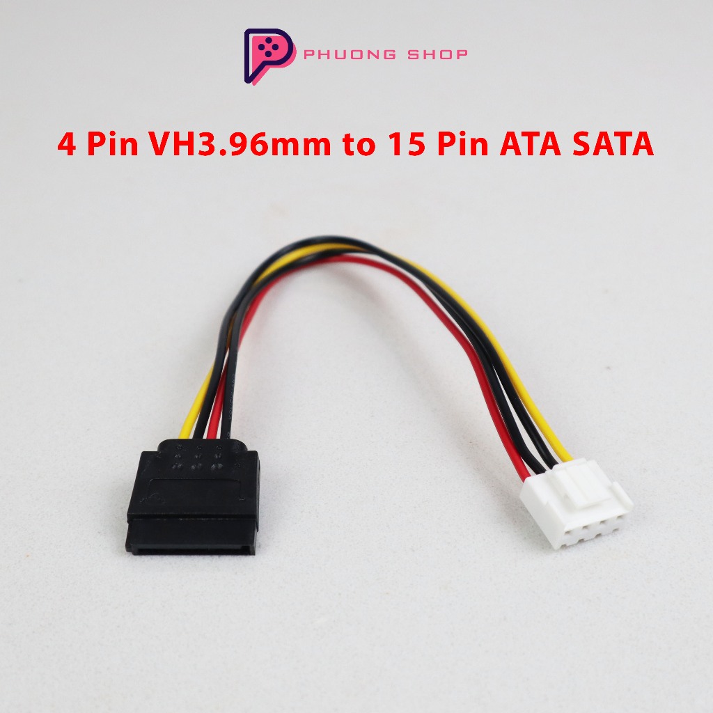 Dây nguồn cấp ổ cứng đầu ghi Camera Hikvision 4 Pin VH3.96mm to 15 Pin ATA SATA HDD dài 24cm