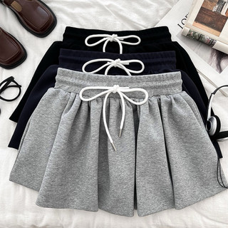 Chân váy xoè lưng thun dây rút chân váy xoè basic lưng thun phối dây rút chất vải thun co dãn thoải mái kèm quần bảo hộ
