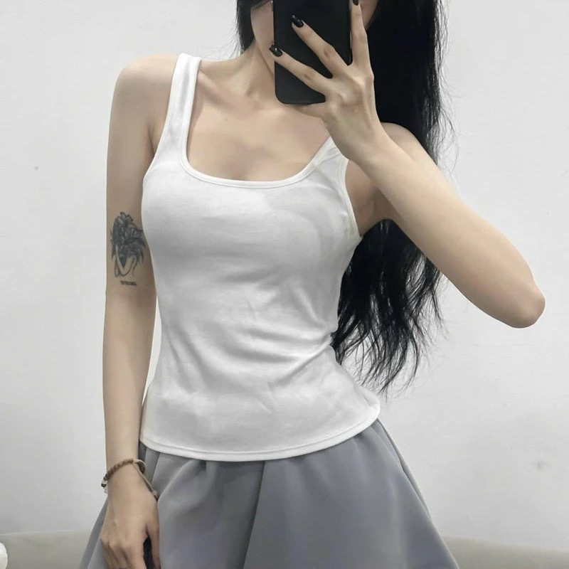 Y1845 Áo ba lỗ cổ u dáng dài , áo ba lỗ hai dây bản to chất liệu thun gân co giãn YUMI BÁN SỈ | BigBuy360 - bigbuy360.vn