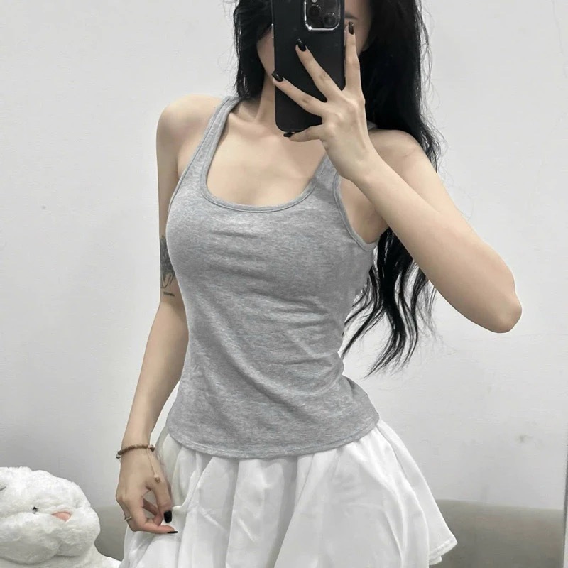 Y1845 Áo ba lỗ cổ u dáng dài , áo ba lỗ hai dây bản to chất liệu thun gân co giãn YUMI BÁN SỈ | BigBuy360 - bigbuy360.vn