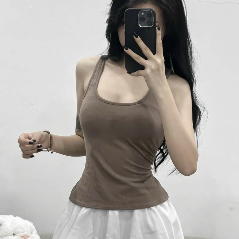 Y1845 Áo ba lỗ cổ u dáng dài , áo ba lỗ hai dây bản to chất liệu thun gân co giãn YUMI BÁN SỈ | BigBuy360 - bigbuy360.vn