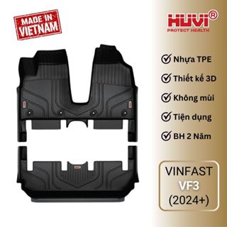   TẶNG CỐP  Thảm lót sàn xe Vinfast VF3 2024 nhựa TPE đúc 3D tràn viền chính hãng HUVI Việt Nam 