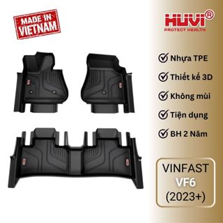 Thảm lót sàn xe Vinfast VF6 (2023-hiện tại) nhựa TPE đúc 3D tràn viền chính hãng HUVI Việt Nam