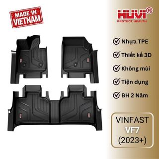  Thảm lót sàn xe Vinfast VF7  2023-hiện tại  nhựa TPE đúc 3D tràn viền chính hãng HUVI Việt Nam 