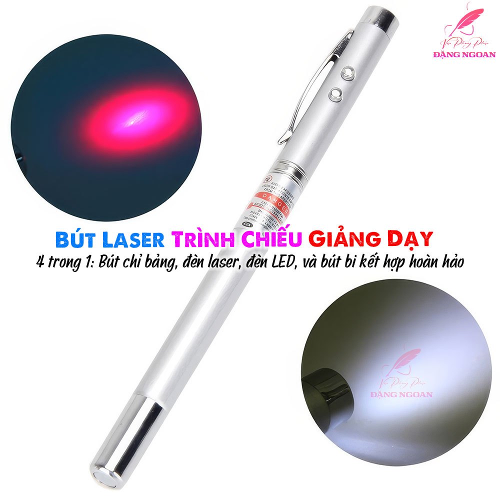 Bút Chỉ Bảng Laser Đa Năng 4 Trong 1 - Hỗ Trợ Giảng Dạy, Thuyết Trình Chuyên Nghiệp | Có Đèn LED