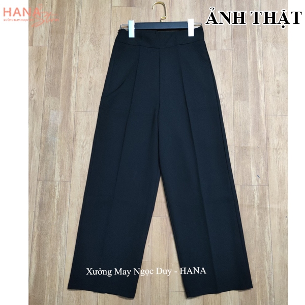 Quần tây ống rộng đi học khóa sườn nữ A605 cạp lưng cao dáng quần vải ống rộng nữ suông dài đen học sinh đi học công sở | BigBuy360 - bigbuy360.vn