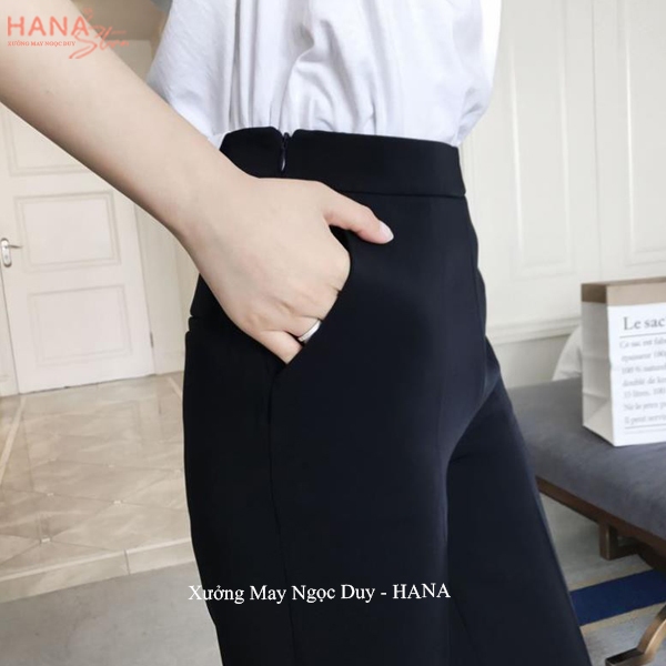 Quần tây ống rộng đi học khóa sườn nữ A605 cạp lưng cao dáng quần vải ống rộng nữ suông dài đen học sinh đi học công sở | BigBuy360 - bigbuy360.vn