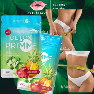 Giảm mỡ bụng,cân thải độc Primme Detox DTX rau củ quả Thái Lan - Viên uống khử mỡ rau xanh 60 viên
