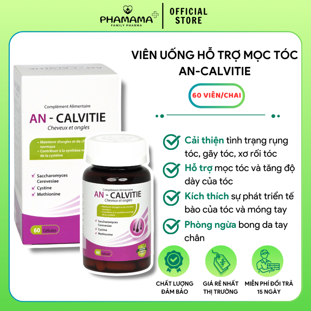 Viên Uống An-Calvitie Hỗ Trợ Mọc Tóc (Chai 60 viên)