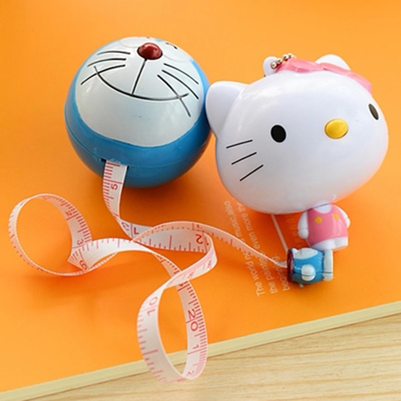 Móc khóa thước dây Hello Kitty & Doremon