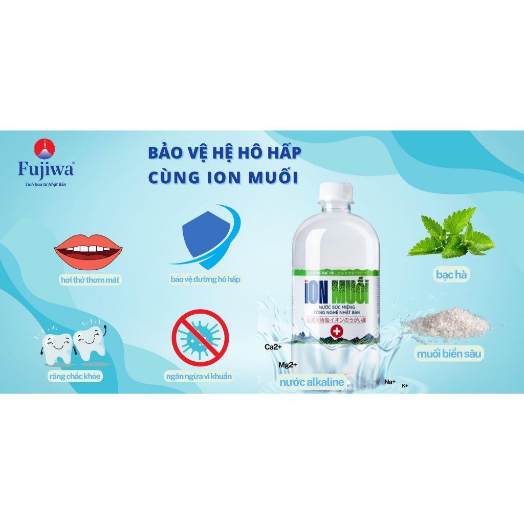 Nước Súc Miệng ION Muối Bạc Hà 680ml - Chăm sóc răng miệng, trắng răng, sát khuẩn vòm họng giảm đau 