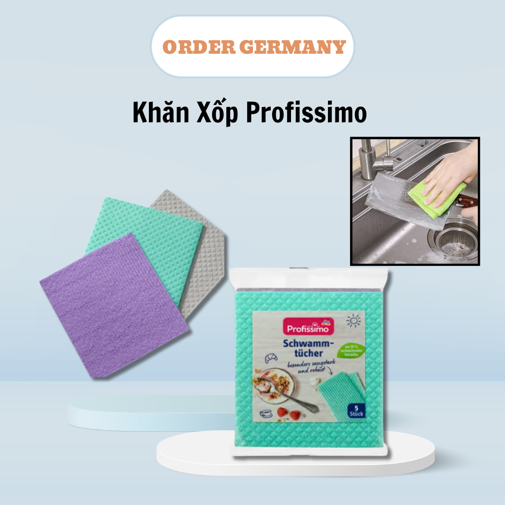 KHĂN LAU ĐA NĂNG XỐP VẢI PROFISSIMO ĐỨC