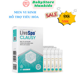    Chính Hãng  Men vi sinh LiveSpo Clausy  giảm rối loạn tiêu hóa cho người uống kháng sinh hộp 10 ống x 5ml - BabyStore 
