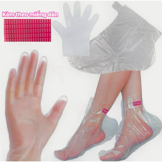 Set 100 Cái bao tay  , bao chân Ủ KEM nilon , dưỡng mềm da , ủ kem siêu trắng (loại ngắn)