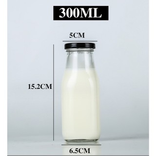 [HÀNG CHẤT LƯỢNG]  Chai Thủy Tinh 300ml nắp Thiết Đen