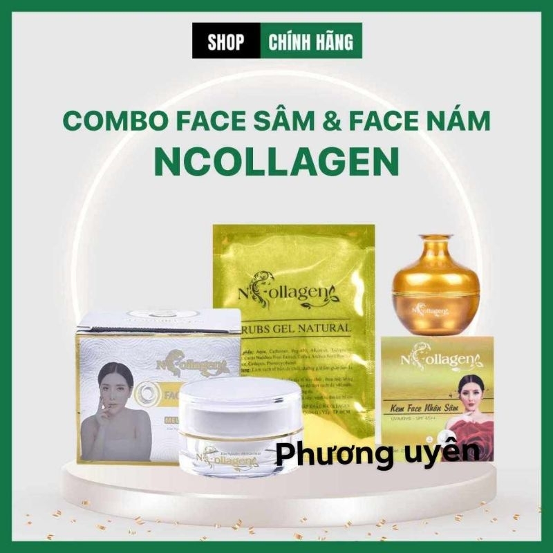Combo kem sâm ngày+kem nám đêm ncollagen chính hãng