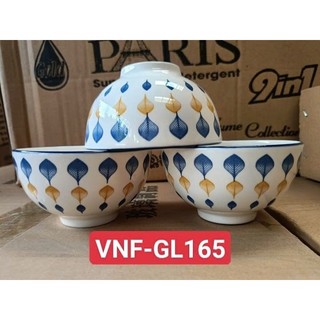 Combo 6 chén sứ chén cơm trắng / chén cơm hoa văn nhiều mẫu