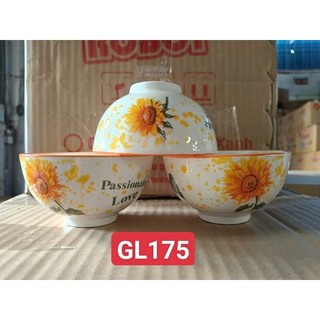 Combo 6 chén sứ chén cơm trắng / chén cơm hoa văn nhiều mẫu