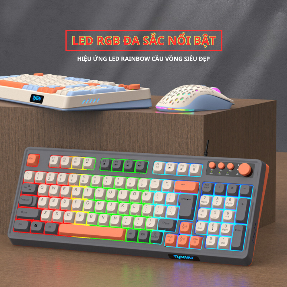 Bàn phím K87 giả cơ gaming có dây cao cấp k87 có Led màu gõ phím cực êm chuyên game pc laptop văn phòng | BigBuy360 - bigbuy360.vn