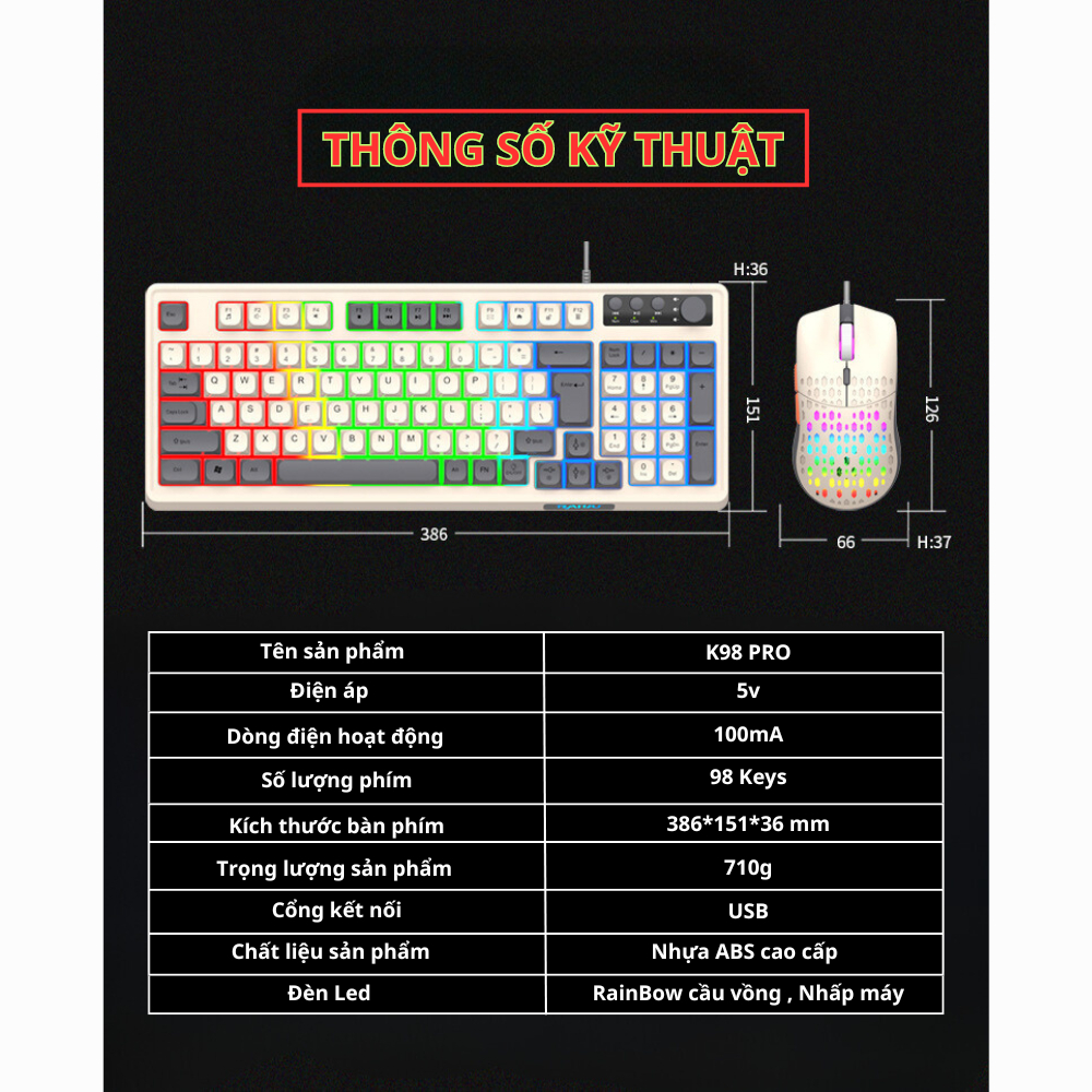 Bàn phím K87 giả cơ gaming có dây cao cấp k87 có Led màu gõ phím cực êm chuyên game pc laptop văn phòng | BigBuy360 - bigbuy360.vn