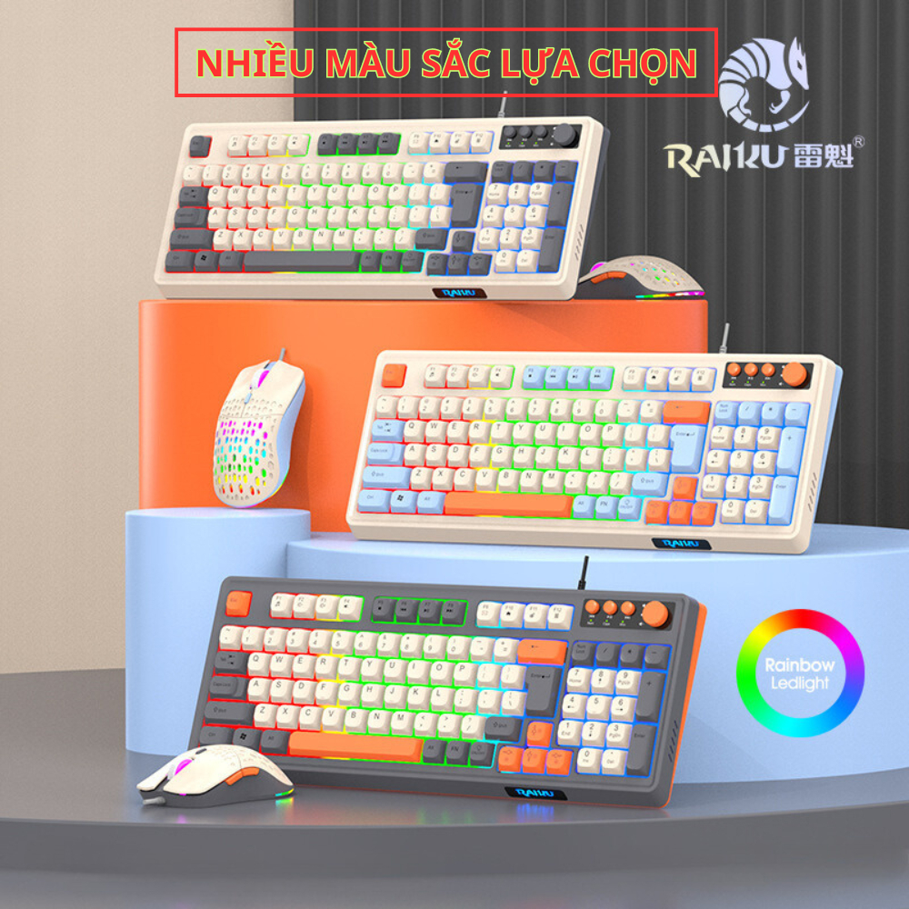 Bàn phím K87 giả cơ gaming có dây cao cấp k87 có Led màu gõ phím cực êm chuyên game pc laptop văn phòng | BigBuy360 - bigbuy360.vn